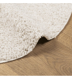 Tapis shaggy à poils longs moderne crème Ø 80 cm