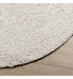 Tapis shaggy à poils longs moderne crème Ø 240 cm