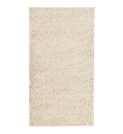 Tapis shaggy à poils longs moderne doré 60x110 cm