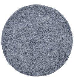 Tapis shaggy à poils longs moderne bleu Ø 80 cm