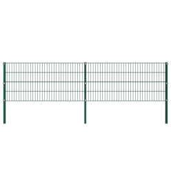 Panneau de clôture avec poteaux Fer 3,4 x 0,8 m Vert