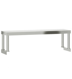 Table de travail de cuisine avec étagère 110x30x120 cm inox