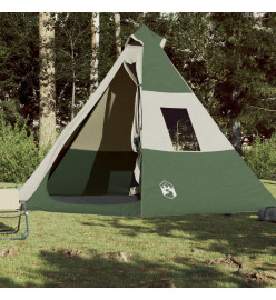 Tente de camping 7 personnes vert 350x350x280 cm taffetas 185T