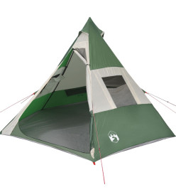 Tente de camping 7 personnes vert 350x350x280 cm taffetas 185T