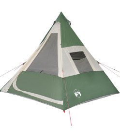 Tente de camping 7 personnes vert 350x350x280 cm taffetas 185T