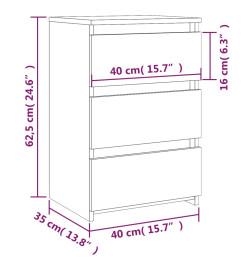 Table de chevet Chêne fumé 40x35x62,5 cm Bois d'ingénierie