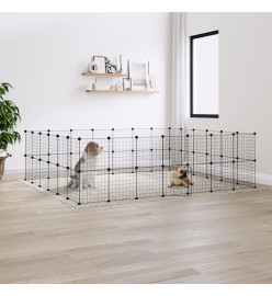 Cage animaux de compagnie à 52 panneaux et porte Noir 35x35 cm