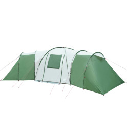 Tente de camping 12 personnes vert 840x720x200 cm taffetas 185T