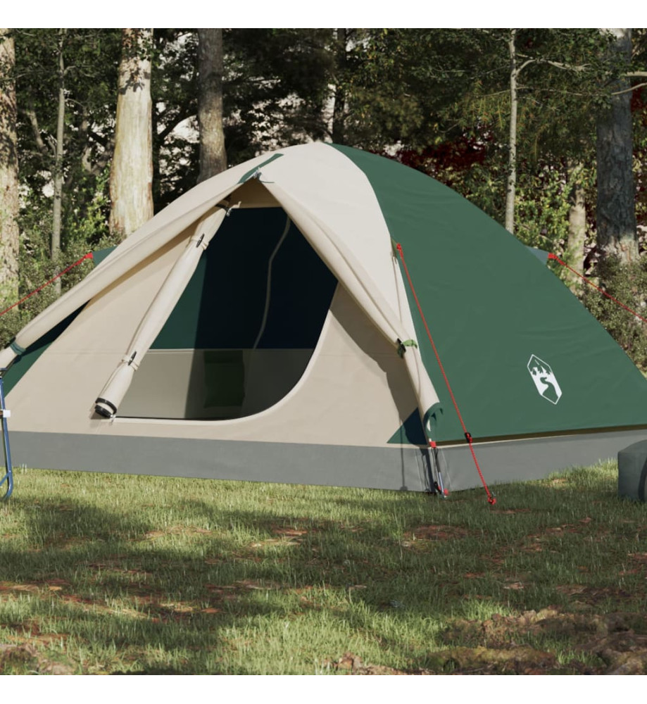 Tente de camping 3 personnes vert 240x217x120 cm taffetas 190T