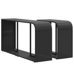 Étagères de rangement 2 pcs noir résine tressée