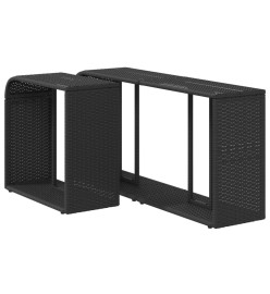 Étagères de rangement 2 pcs noir résine tressée