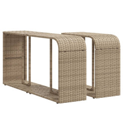 Étagères de rangement 2 pcs beige résine tressée