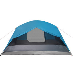 Tente de camping 4 personnes bleu 350x280x155 cm taffetas 190T