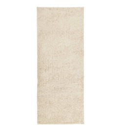 Tapis shaggy à poils longs moderne doré 80x200 cm