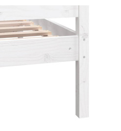 Cadre de lit Blanc Bois massif 140x200 cm