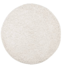 Tapis shaggy à poils longs moderne crème Ø 120 cm