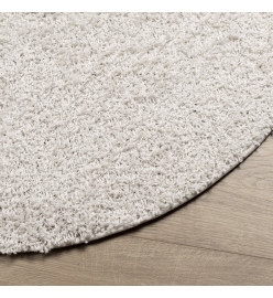 Tapis shaggy à poils longs moderne crème Ø 120 cm