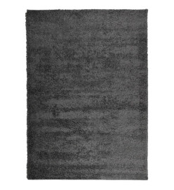 Tapis shaggy à poils longs moderne anthracite 200x280 cm