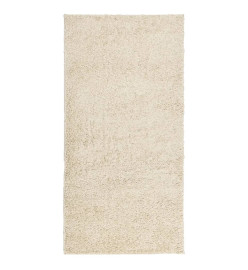 Tapis shaggy à poils longs moderne doré 100x200 cm