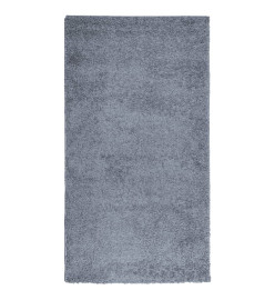 Tapis shaggy à poils longs moderne bleu 60x110 cm