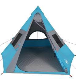 Tente de camping 7 personnes bleu 350x350x280 cm taffetas 185T