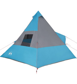 Tente de camping 7 personnes bleu 350x350x280 cm taffetas 185T