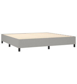 Sommier tapissier matelas et LED Gris clair 200x200 cm Tissu