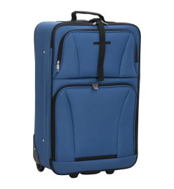 Ensemble de bagages de voyage bleu tissu