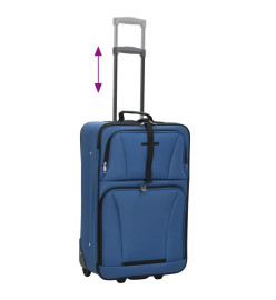 Ensemble de bagages de voyage bleu tissu