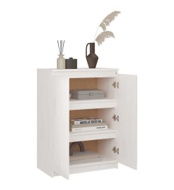 Buffet Blanc 60x36x84 cm Bois de pin massif