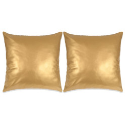 Jeu de coussin 2 pcs PU 60 x 60 cm Doré