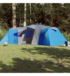 Tente de camping 12 personnes bleu 840x720x200 cm taffetas 185T