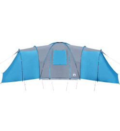 Tente de camping 12 personnes bleu 840x720x200 cm taffetas 185T