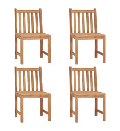 Chaises de jardin 4 pcs avec coussins Bois de teck massif