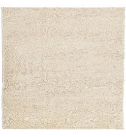 Tapis shaggy à poils longs moderne doré 120x120 cm