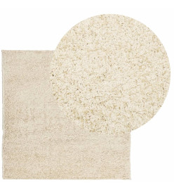 Tapis shaggy à poils longs moderne doré 120x120 cm