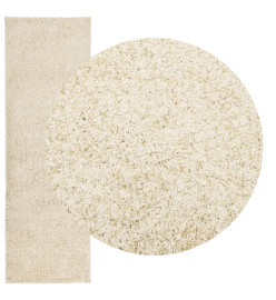 Tapis shaggy à poils longs moderne doré 80x250 cm