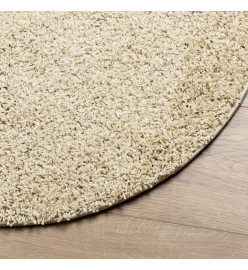 Tapis shaggy à poils longs moderne doré Ø 120 cm