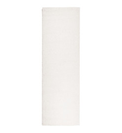 Tapis shaggy à poils longs moderne crème 80x250 cm