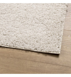 Tapis shaggy à poils longs moderne crème 80x250 cm