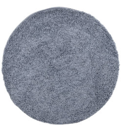 Tapis shaggy à poils longs moderne bleu Ø 240 cm