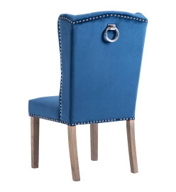 Chaise de salle à manger Bleu Velours