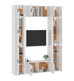 Ensemble de meubles TV 8 pcs Blanc brillant Bois d'ingénierie