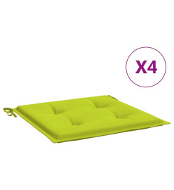 Coussins de chaise de jardin 4 pcs vert vif 50x50x3 cm