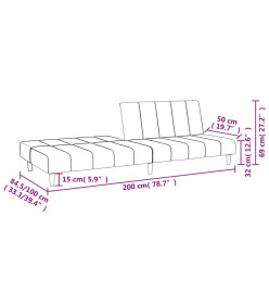 Canapé-lit à 2 places gris foncé tissu