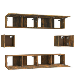 Ensemble de meubles TV 6 pcs Chêne fumé Bois d'ingénierie