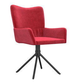 Chaises pivotantes salle à manger 2 pcs Rouge bordeaux Velours