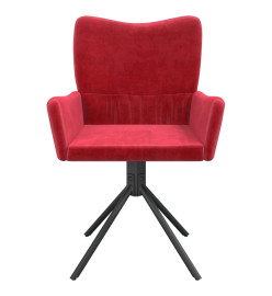 Chaises pivotantes salle à manger 2 pcs Rouge bordeaux Velours