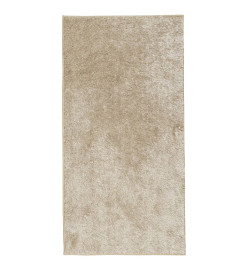 Tapis ISTAN à poils longs aspect brillant beige 80x150 cm