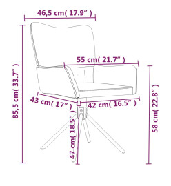 Chaises pivotantes salle à manger 2 pcs Rouge bordeaux Velours